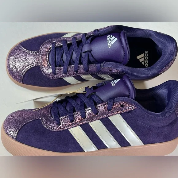🆕Adidas VL Court 3.0 in the colors Aurora Plum/Zero Metalic/Pink Gum - Size:US 5 - Picture 4 of 17
